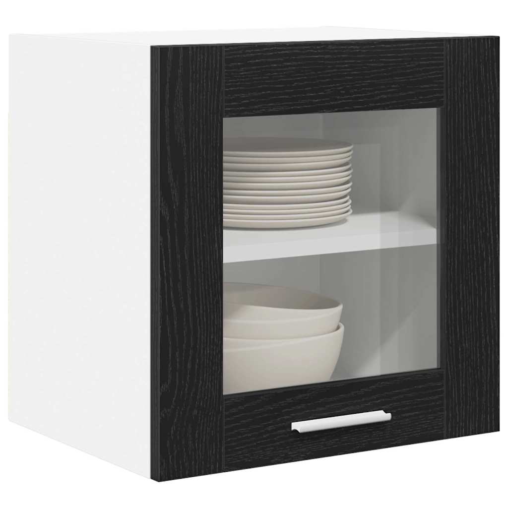 Armadio pensile con porta 2 pcs Rovere Nero 40 x 31 x 40 cm | homemem39