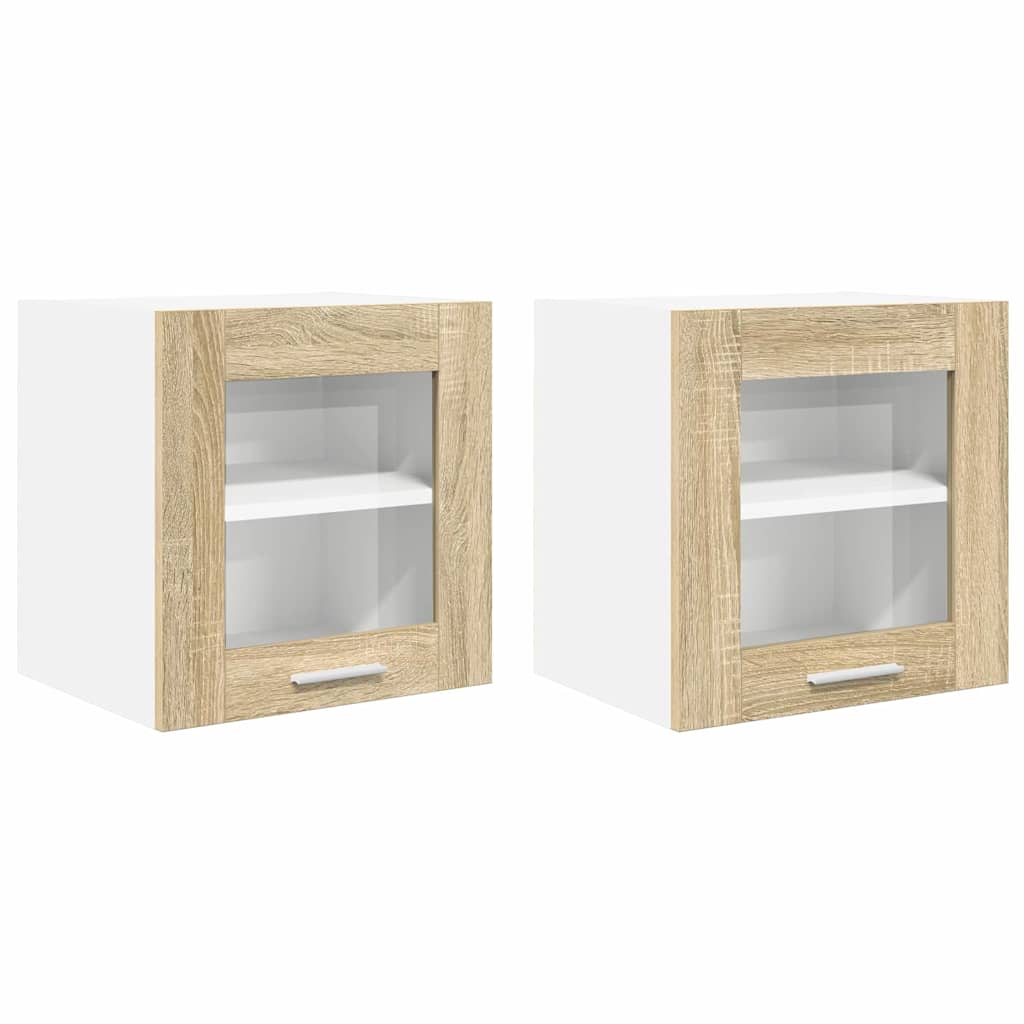 Armadio pensile con porta 2 pcs Rovere Sonoma 40 x 31 x 40 cm | homemem39