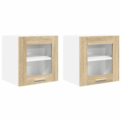Armadio pensile con porta 2 pcs Rovere Sonoma 40 x 31 x 40 cm | homemem39