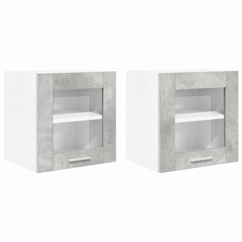 Armadio pensile Riga 2 pcs Grigio cemento 40 x 31 x 40 cm | homemem39