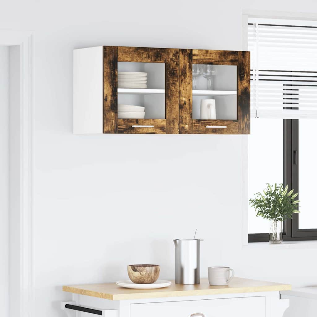 Armadio pensile con porta 2 pcs Rovere fumé 40 x 31 x 40 cm | homemem39