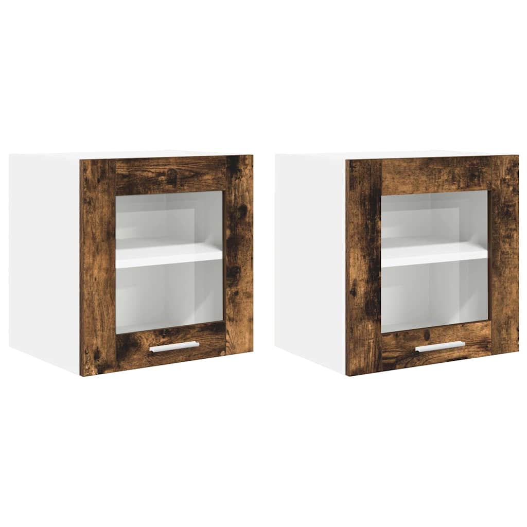 Armadio pensile con porta 2 pcs Rovere fumé 40 x 31 x 40 cm | homemem39