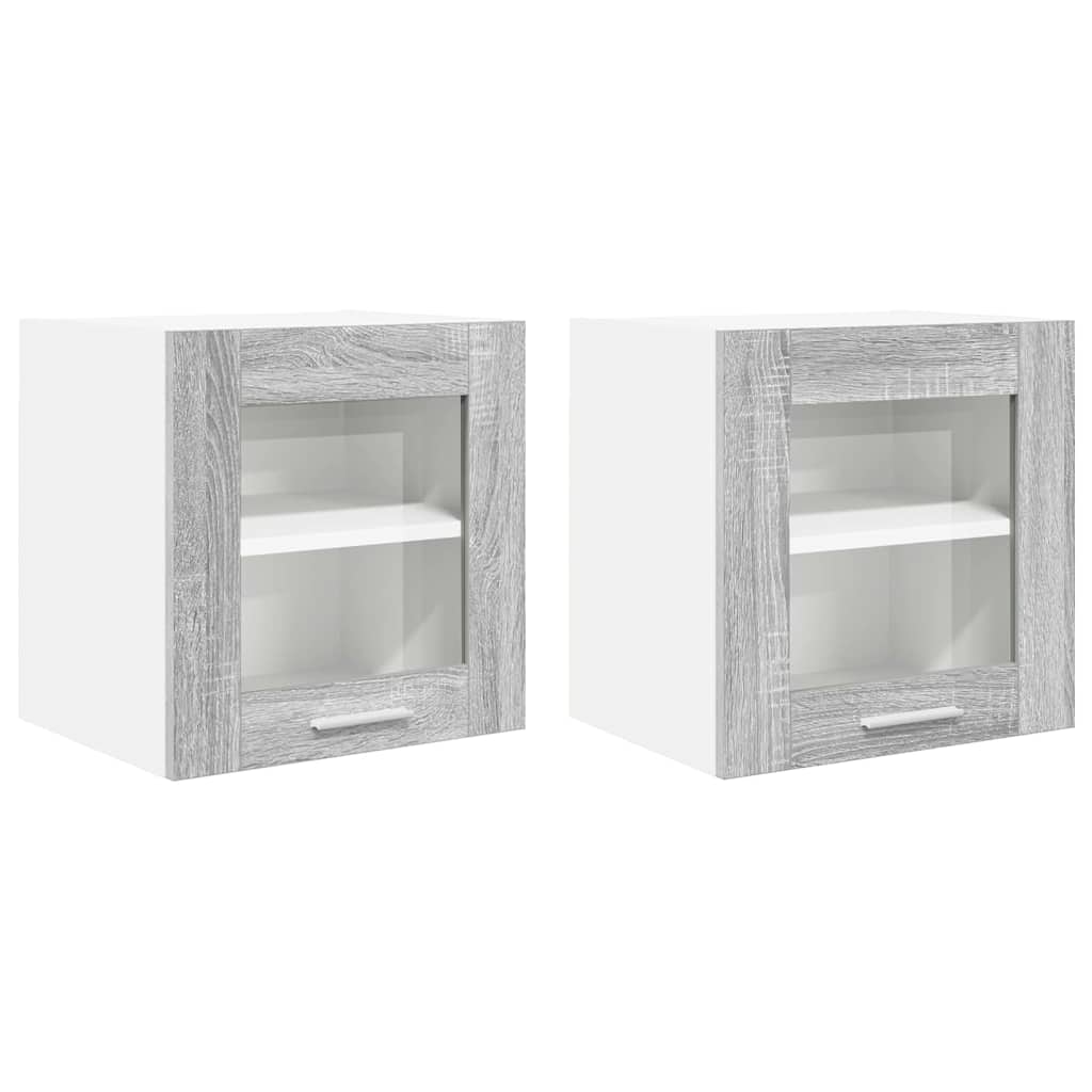 Armadio pensile con porta 2 pcs Grigio Sonoma 40 x 31 x 40 cm | homemem39