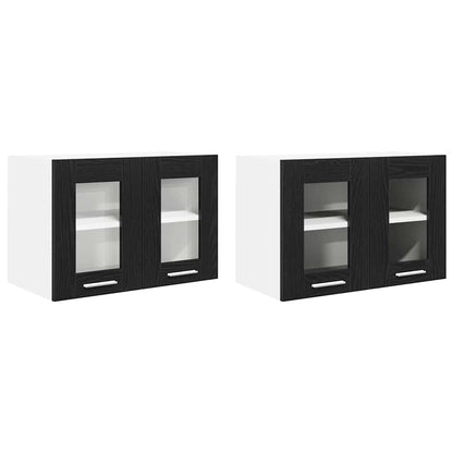 Armadio pensile con porta 2 pcs Rovere Nero 60 x 31 x 40 cm | homemem39