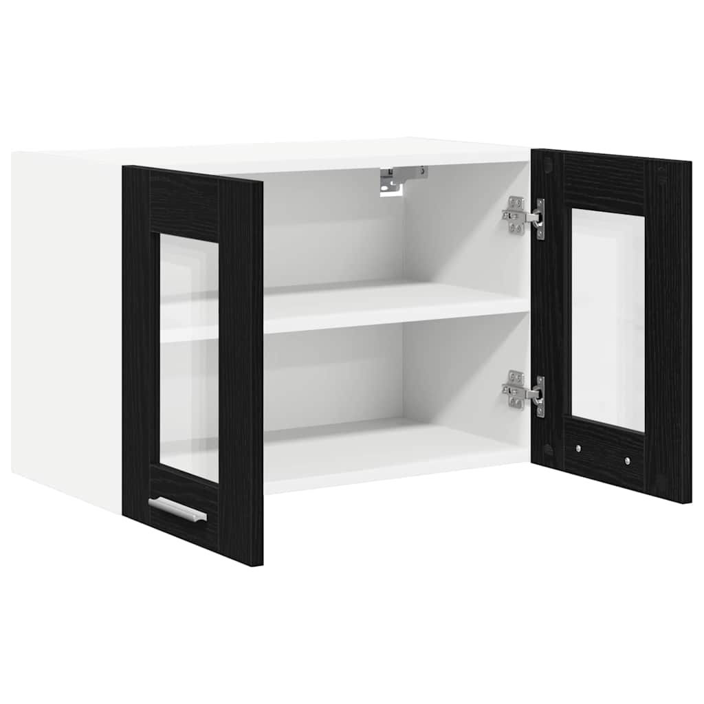 Armadio pensile con porta 2 pcs Rovere Nero 60 x 31 x 40 cm | homemem39