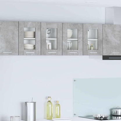 Armadio pensile con porta 2 pcs Grigio cemento 60 x 31 x 40 cm