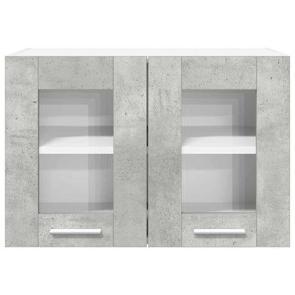 Armadio pensile con porta 2 pcs Grigio cemento 60 x 31 x 40 cm | homemem39