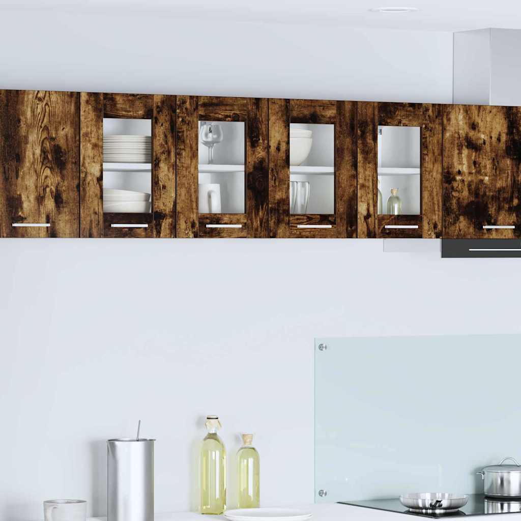 Armadio pensile con porta 2 pcs Rovere fumé 60 x 31 x 40 cm | homemem39