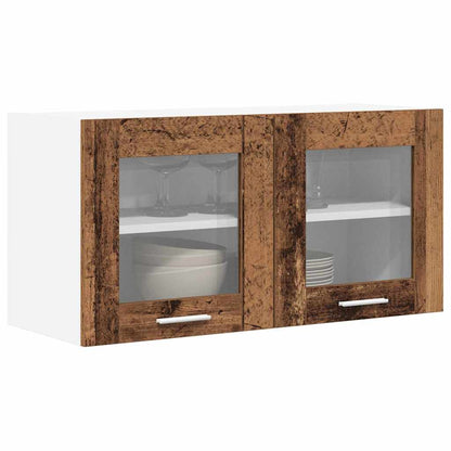 Armadio pensile con porta Legno Antico e Bianco 80 x 31 x 40 cm | homemem39