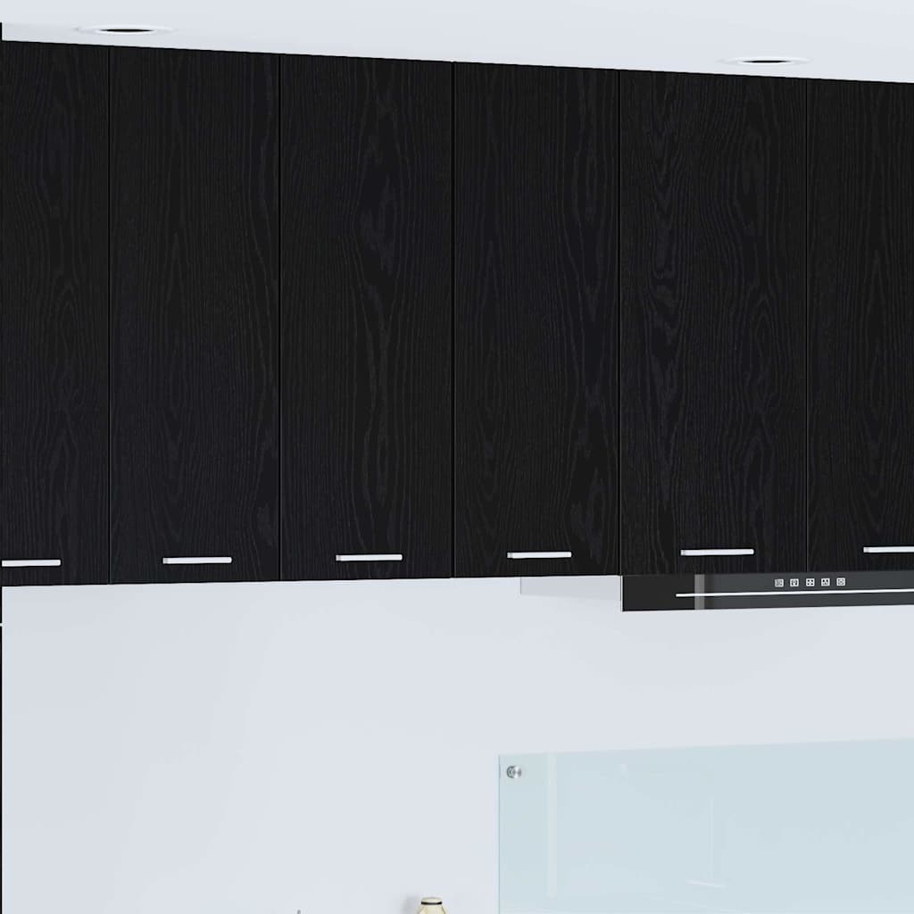 Armadio pensile 2 pcs Rovere Nero e Bianco 30 x 31 x 80 cm | homemem39