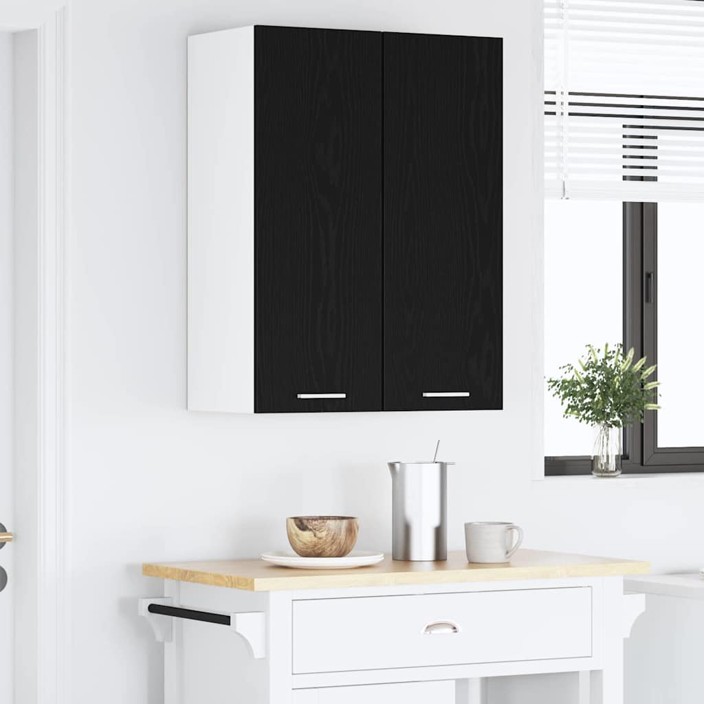 Armadio pensile 2 pcs Rovere Nero e Bianco 30 x 31 x 80 cm | homemem39