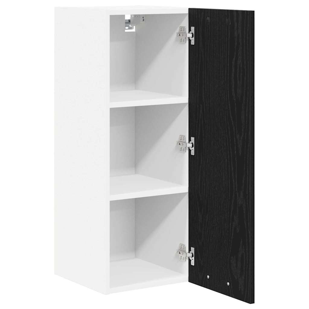 Armadio pensile 2 pcs Rovere Nero e Bianco 30 x 31 x 80 cm | homemem39