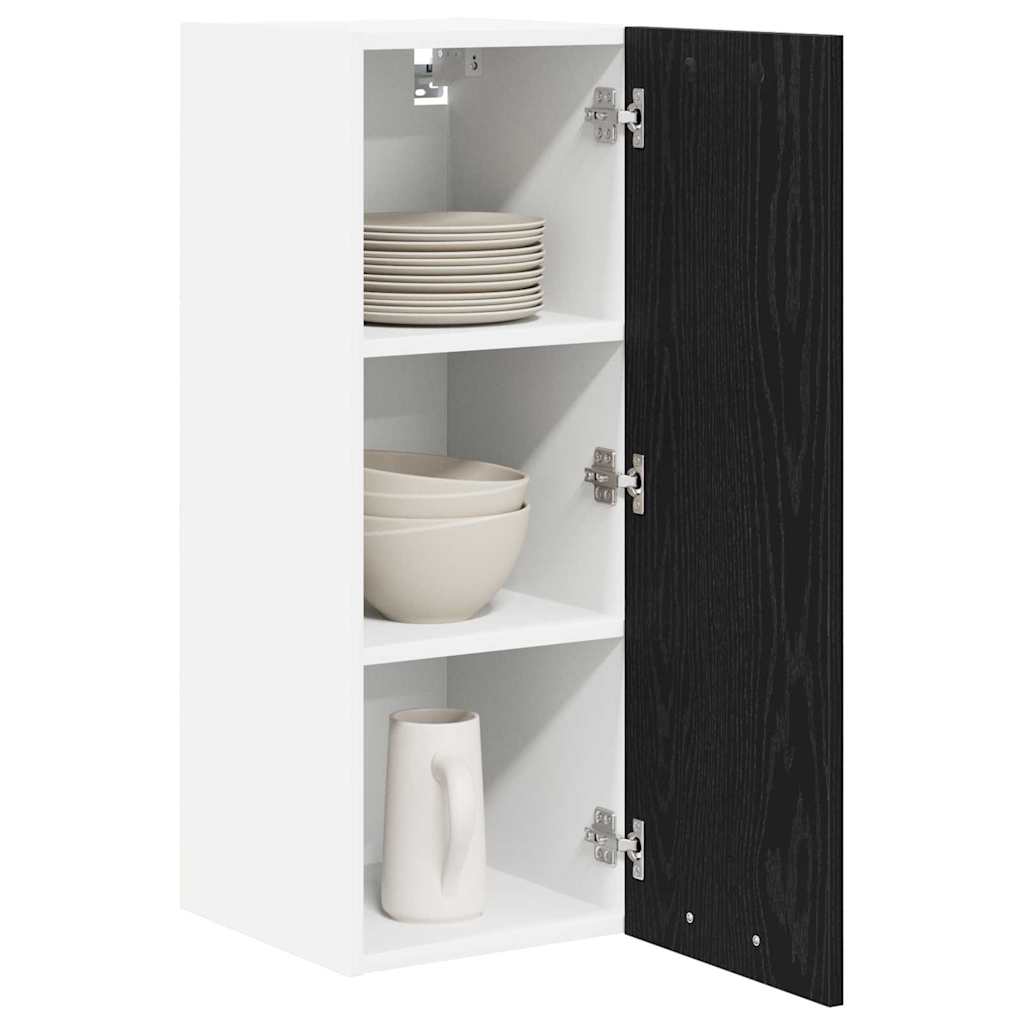 Armadio pensile 2 pcs Rovere Nero e Bianco 30 x 31 x 80 cm | homemem39
