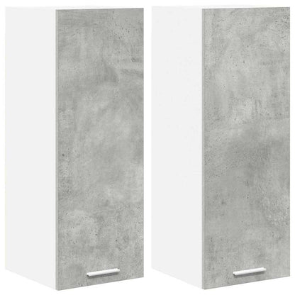 Armadio pensile 2 pz Grigio Cemento e Bianco