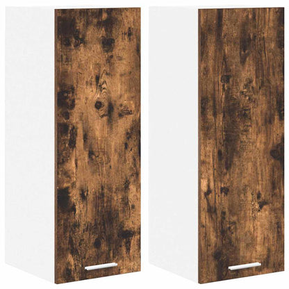 Armadio pensile con porta Riga 2 pcs Rovere Affumicato e Bianco | homemem39