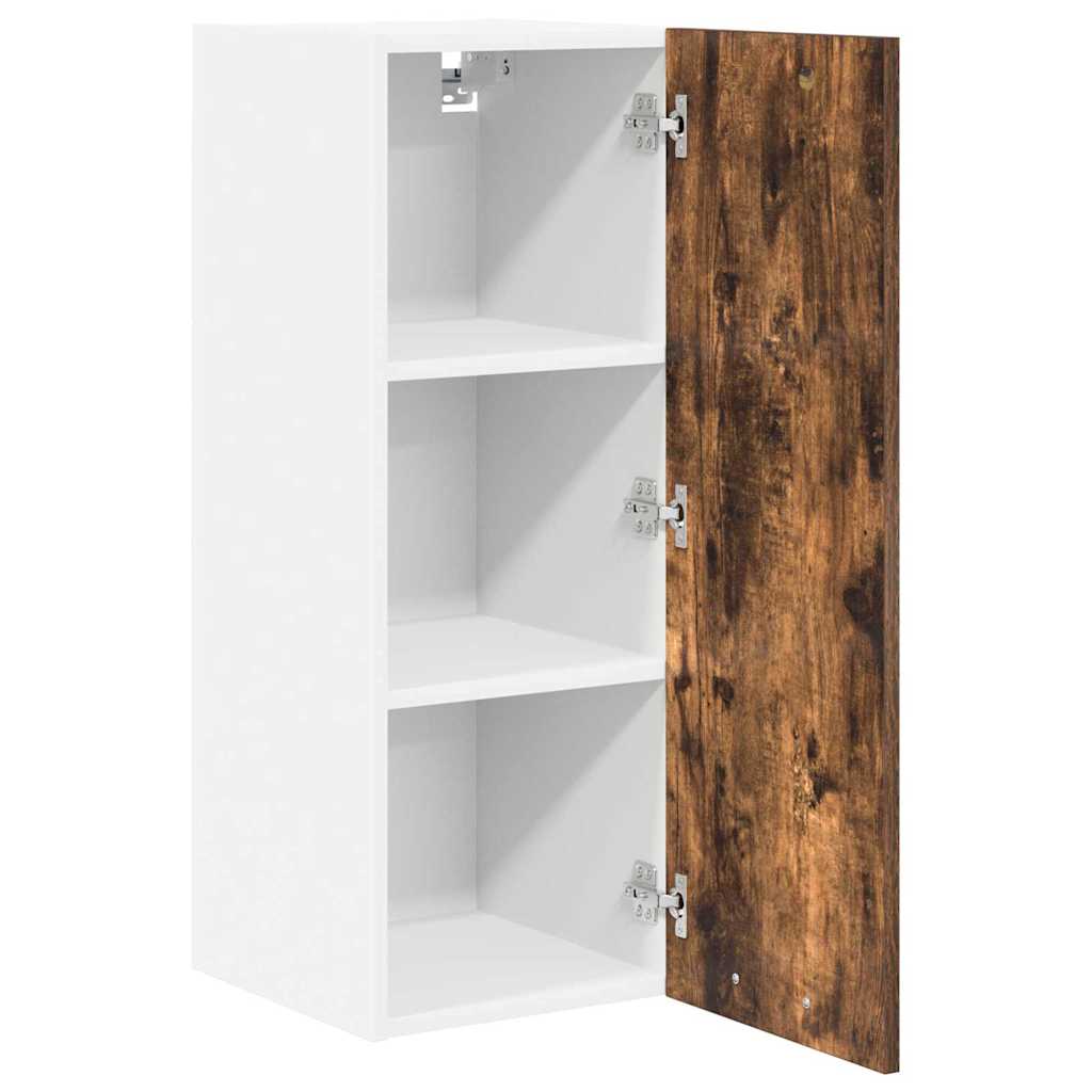 Armadio pensile con porta Riga 2 pcs Rovere Affumicato e Bianco | homemem39