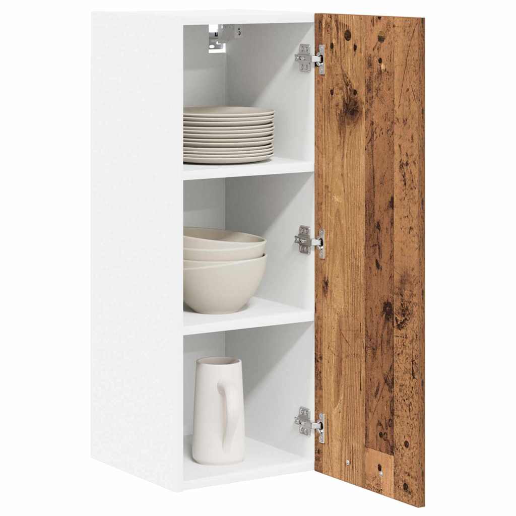 Armadio pensile con porta Legno Antico e Bianco 30 x 31 x 80 cm | homemem39