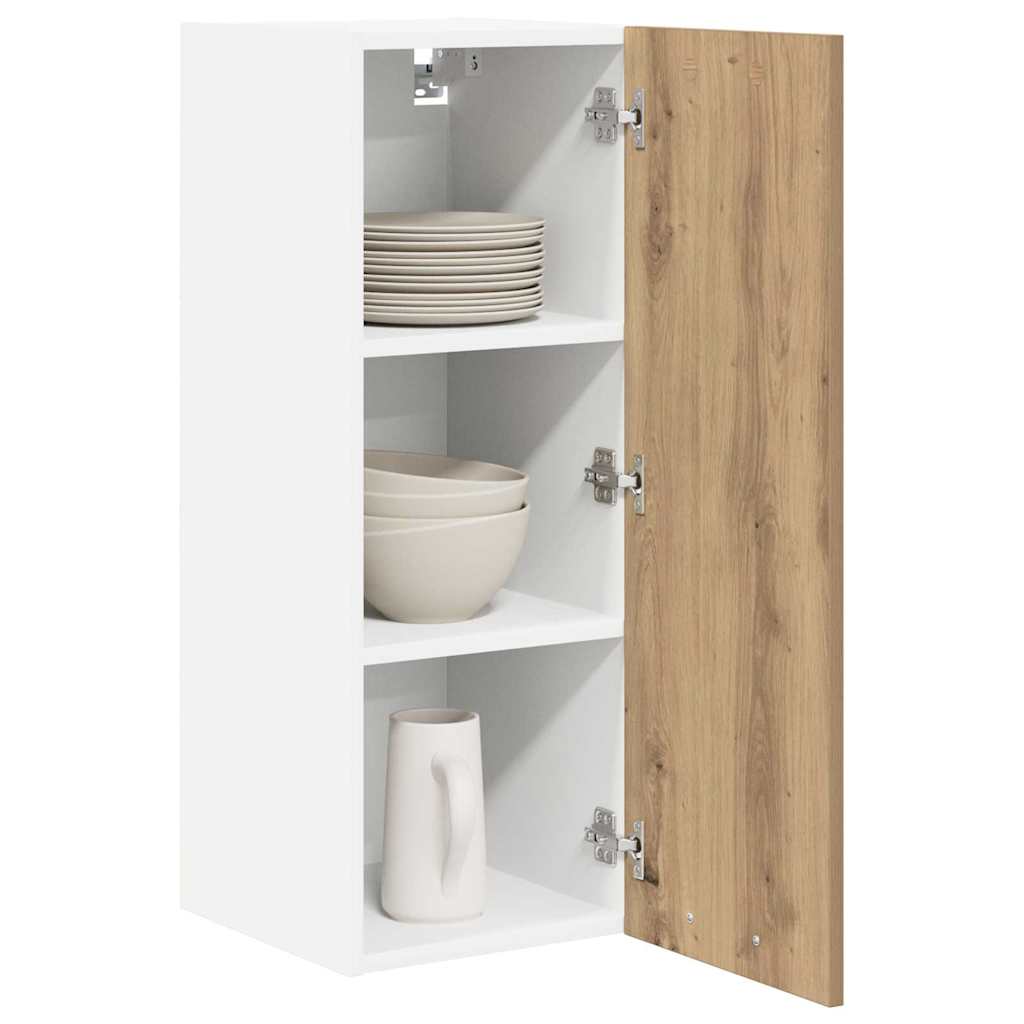 Armadio pensile Rovere Artigiano e Bianco 30 x 31 x 80 cm | homemem39
