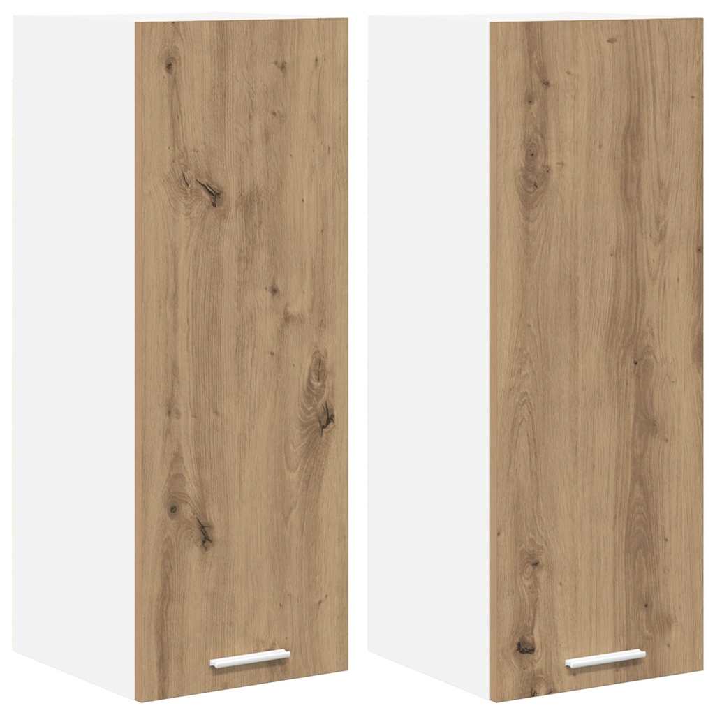Armadio pensile 2 pcs Rovere Artigiano e Bianco 30 x 31 x 80 cm | homemem39