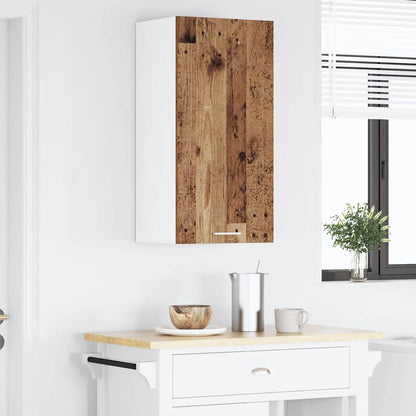 Armadio pensile con porta Legno Antico e Bianco 40 x 31 x 80 cm | homemem39