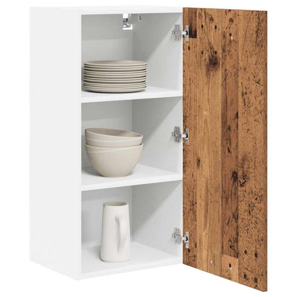 Armadio pensile con porta Legno Antico e Bianco 40 x 31 x 80 cm | homemem39