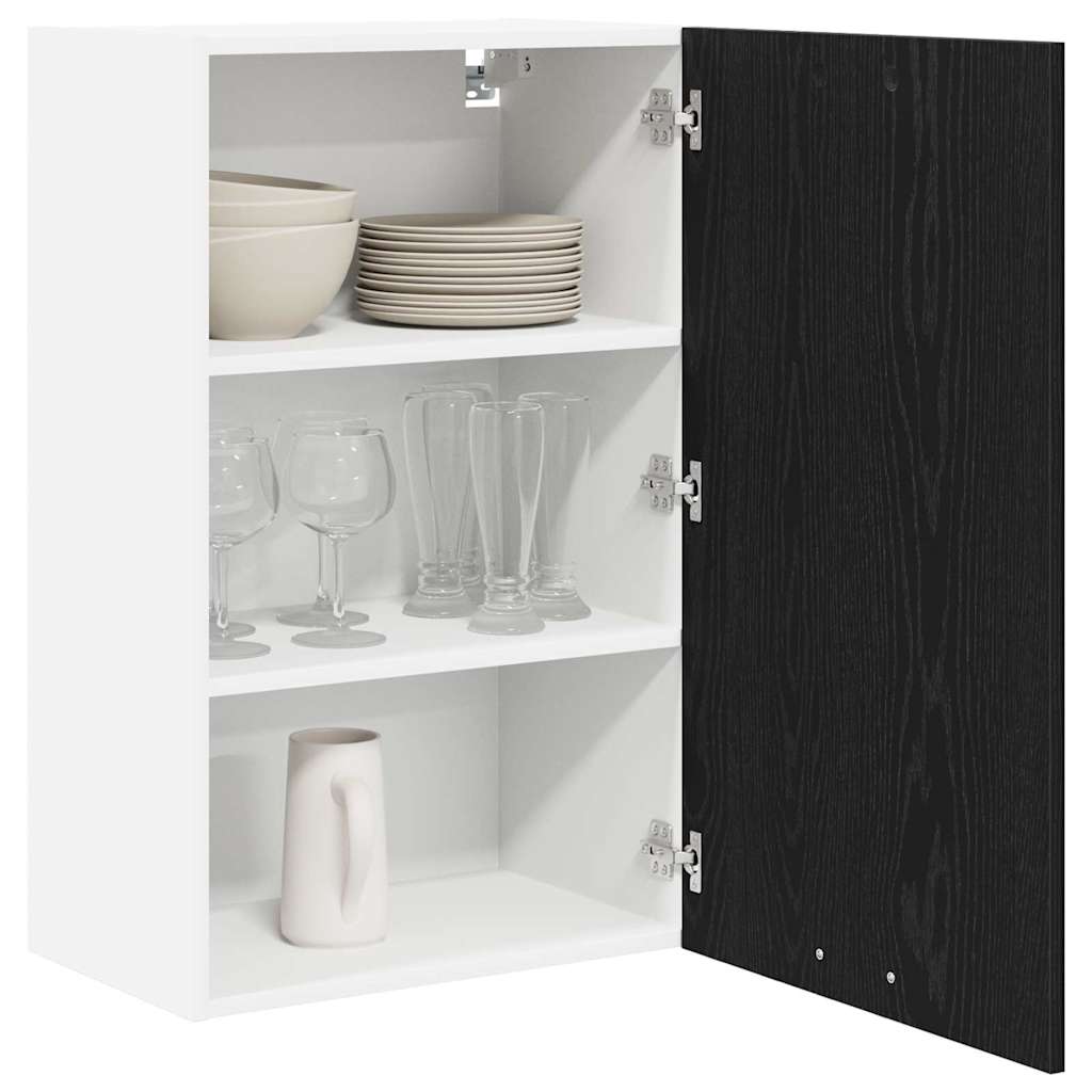 Armadio pensile con porta Rovere Nero e Bianco 50 x 31 x 80 cm | homemem39