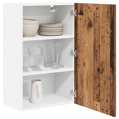 Armadio pensile con porta Legno Antico e Bianco 50 x 31 x 80 cm | homemem39