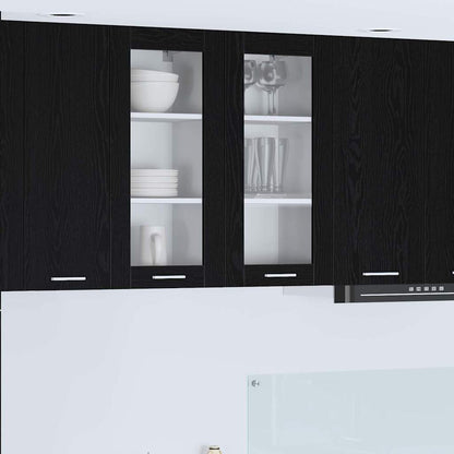 Armadio pensile con porta 2 pcs Rovere Nero 40 x 31 x 80 cm | homemem39