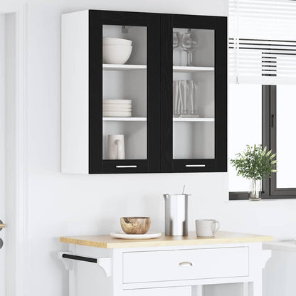 Armadio pensile con porta 2 pcs Rovere Nero 40 x 31 x 80 cm | homemem39