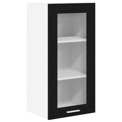 Armadio pensile con porta 2 pcs Rovere Nero 40 x 31 x 80 cm | homemem39