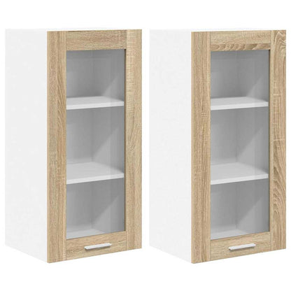 Armadio pensile con porta 2 pcs Rovere Sonoma 40 x 31 x 80 cm | homemem39