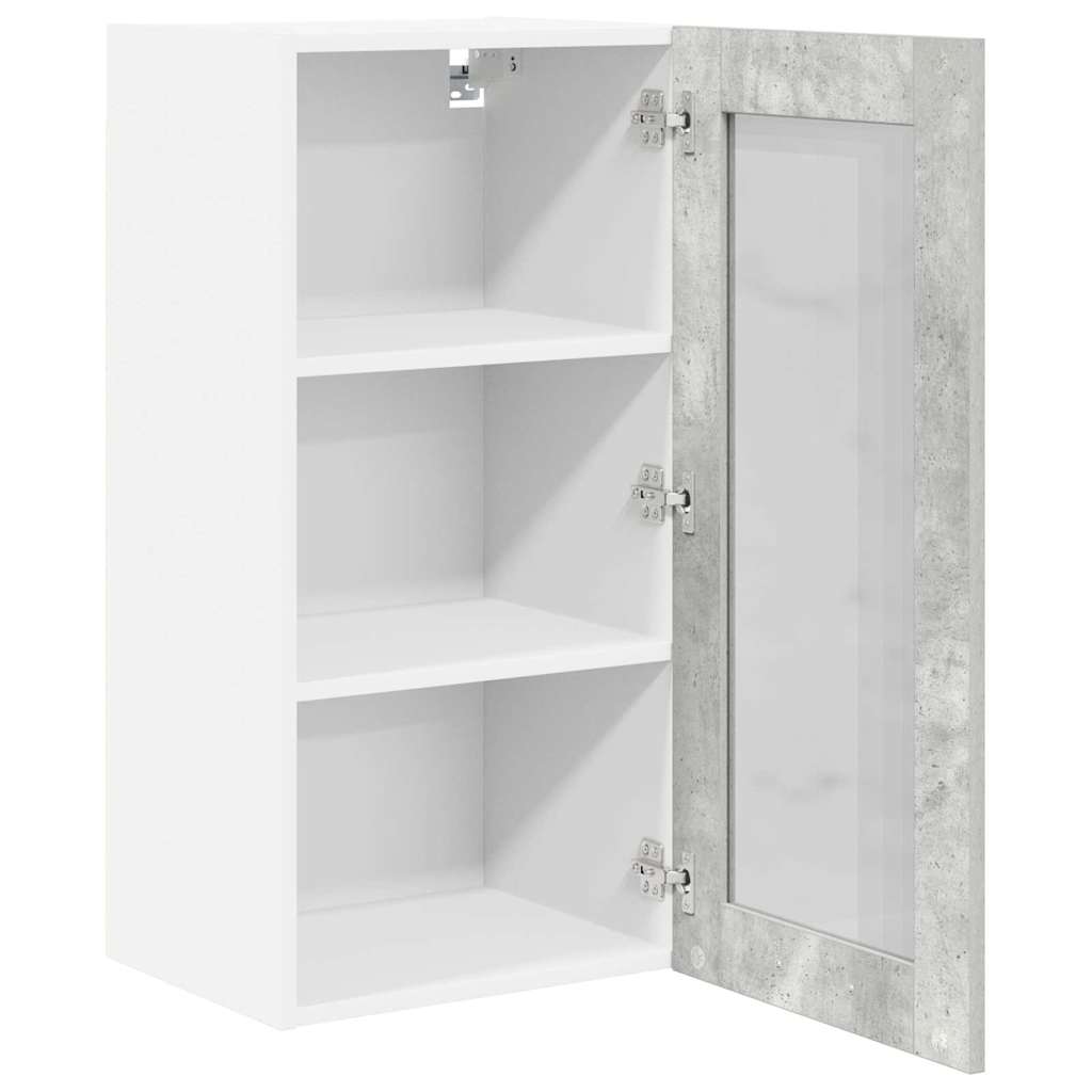 Armadio pensile con porta 2 pcs Grigio cemento 40 x 31 x 80 cm | homemem39