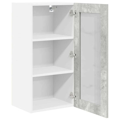 Armadio pensile con porta 2 pcs Grigio cemento 40 x 31 x 80 cm | homemem39
