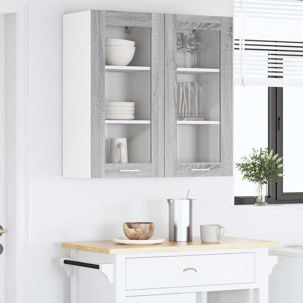 Armadio pensile con porta 2 pcs Grigio Sonoma 40 x 31 x 80 cm | homemem39