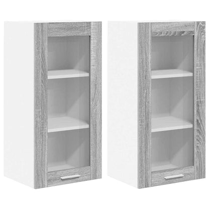 Armadio pensile con porta 2 pcs Grigio Sonoma 40 x 31 x 80 cm | homemem39