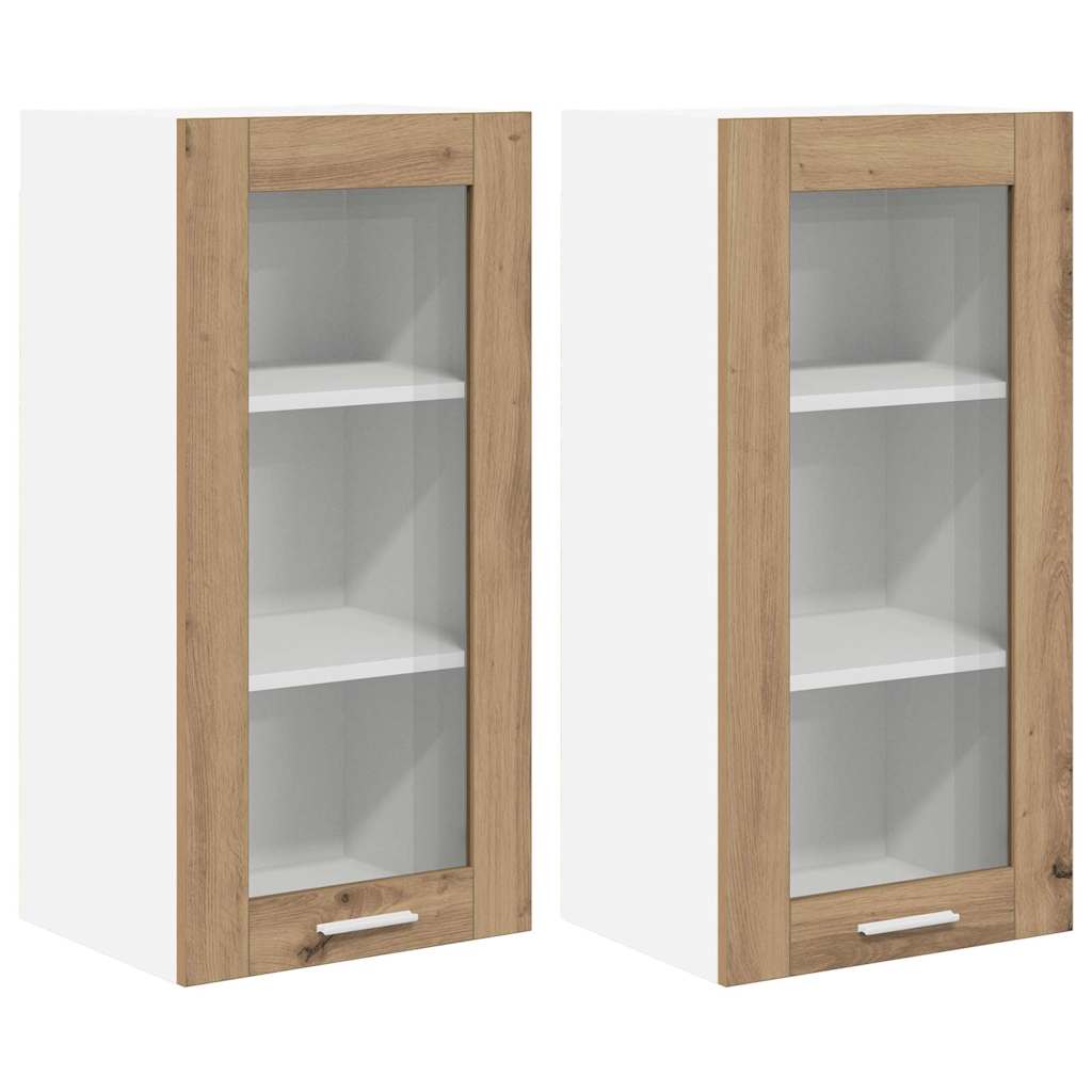 Armadio pensile 2 pcs Rovere artigianale 40 x 31 x 80 cm | homemem39