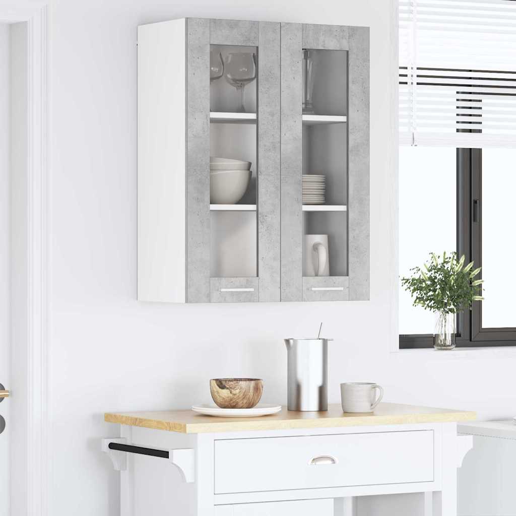 Armadio pensile con porta Grigio cemento 60 x 31 x 80 cm | homemem39