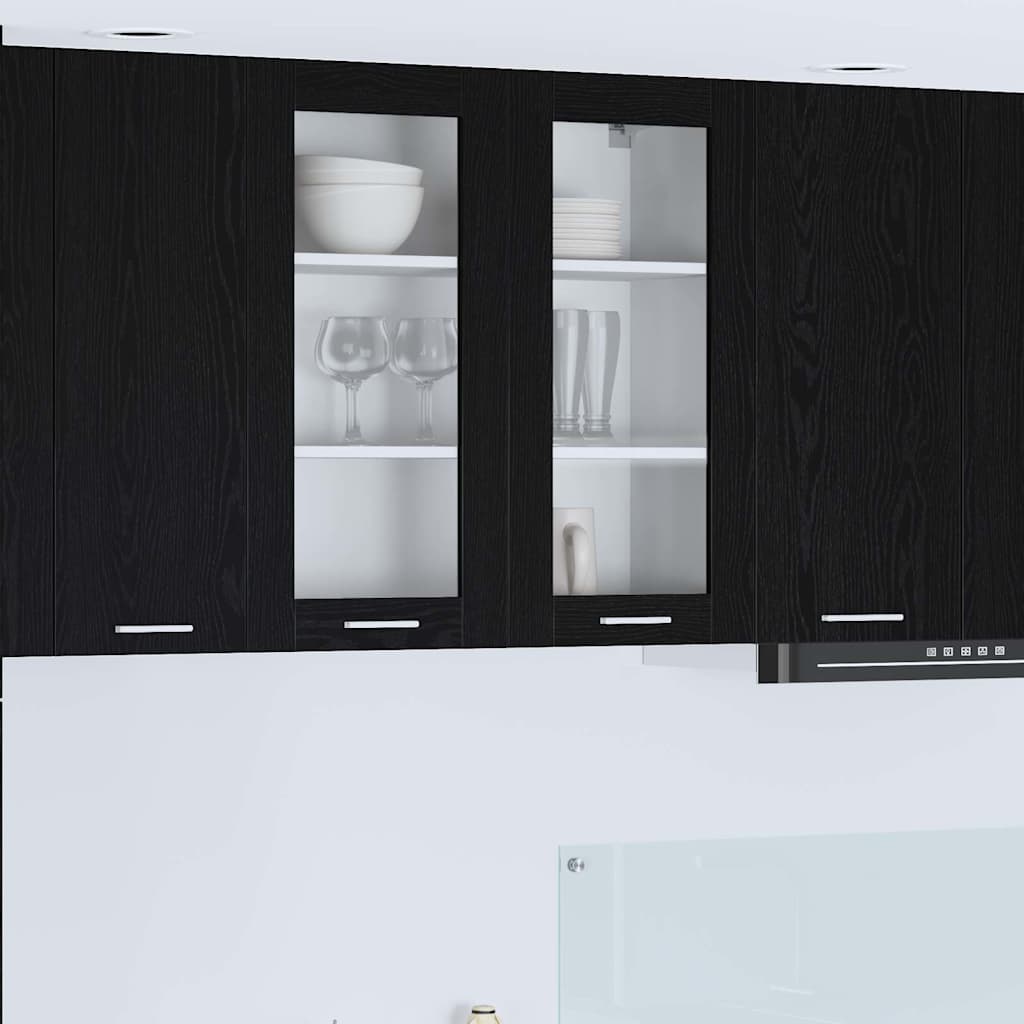 Armadio pensile Rovere Nero 80 x 31 x 80 cm Legno multistrato | homemem39