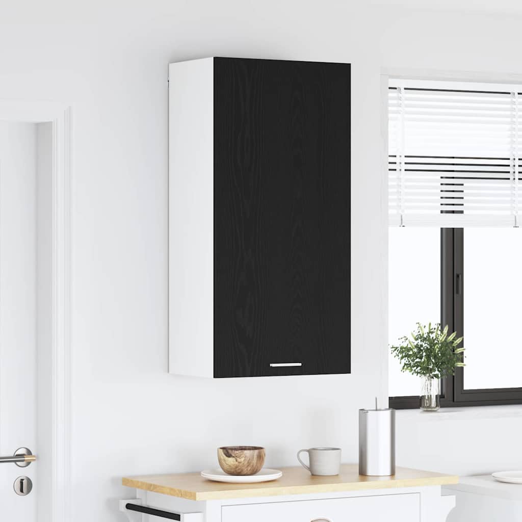 Armadio pensile con porta Rovere Nero e Bianco 50 x 31 x 100 cm | homemem39