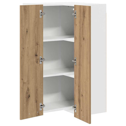 Armadio pensile Rovere Artigiano e Bianco 57 x 57 x 100 cm | homemem39