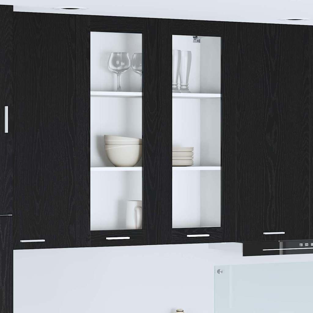 Armadio pensile Rovere Nero 80 x 31 x 100 cm Legno multistrato | homemem39