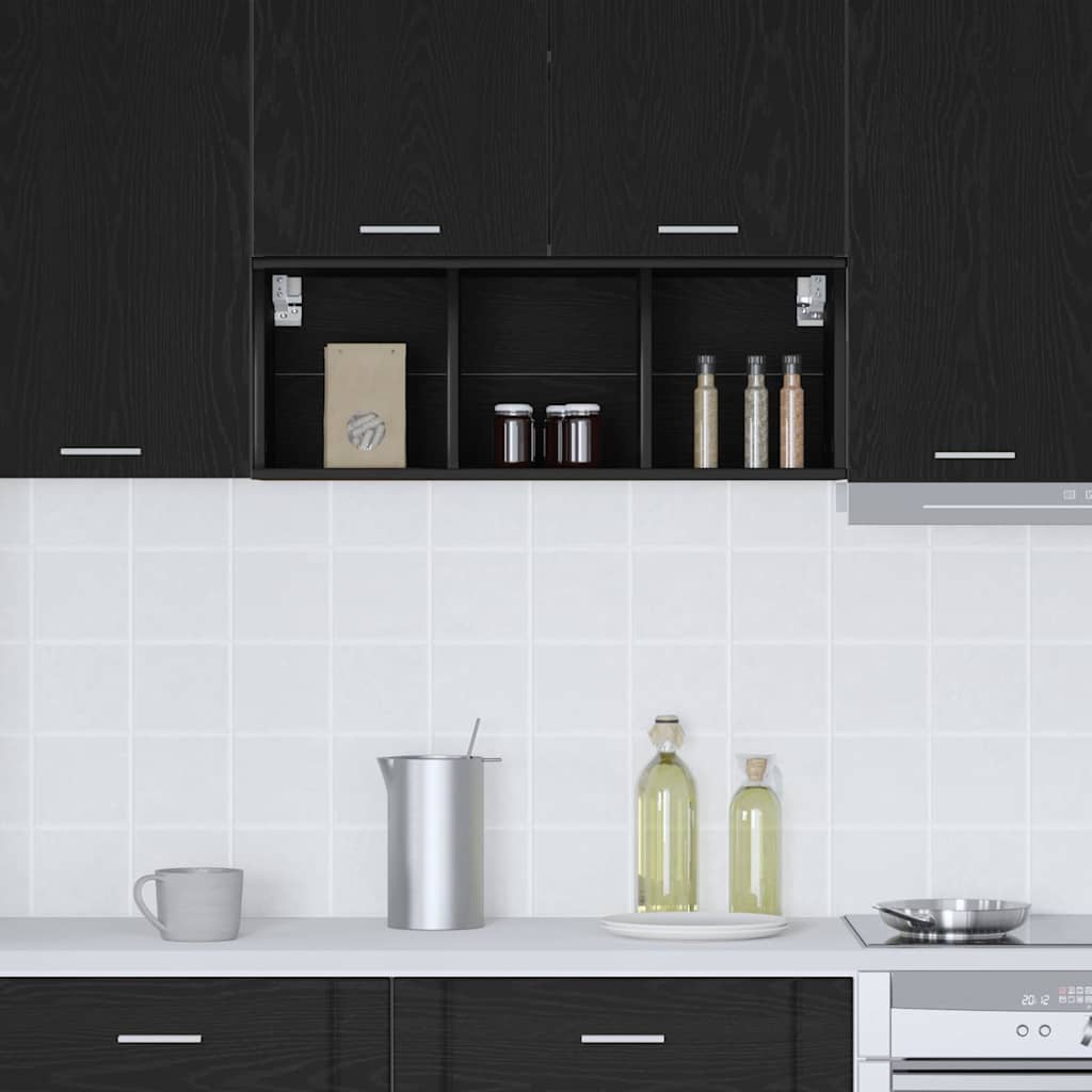 Armadio pensile Rovere Nero 30 x 29,5 x 80 cm Legno multistrato | homemem39