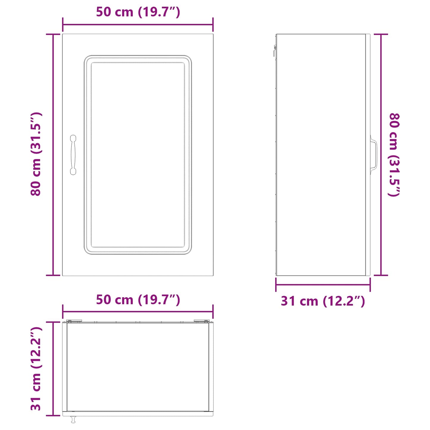 Pannello lavastoviglie Kalmar Legno vecchio 50 x 31 x 80 cm