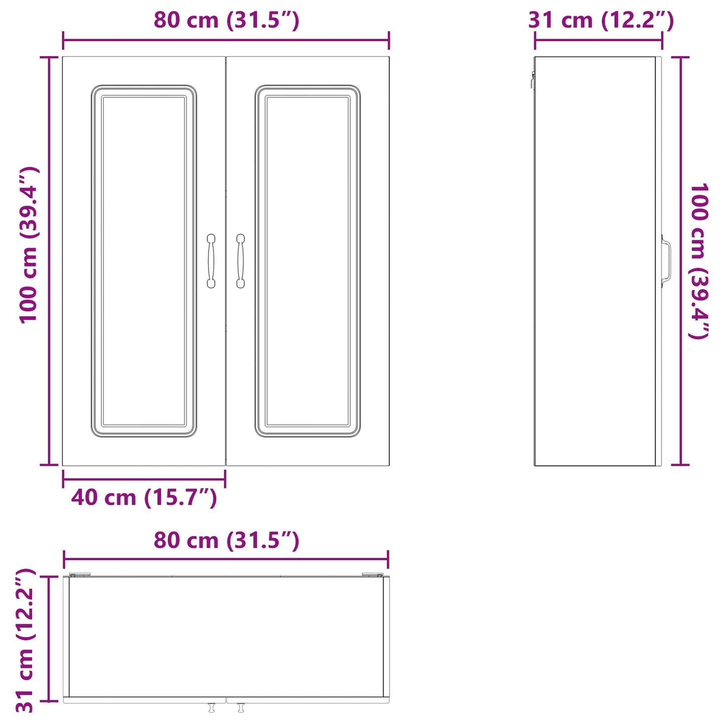 Pannello lavastoviglie Kalmar Legno vecchio 80 x 31 x 100 cm