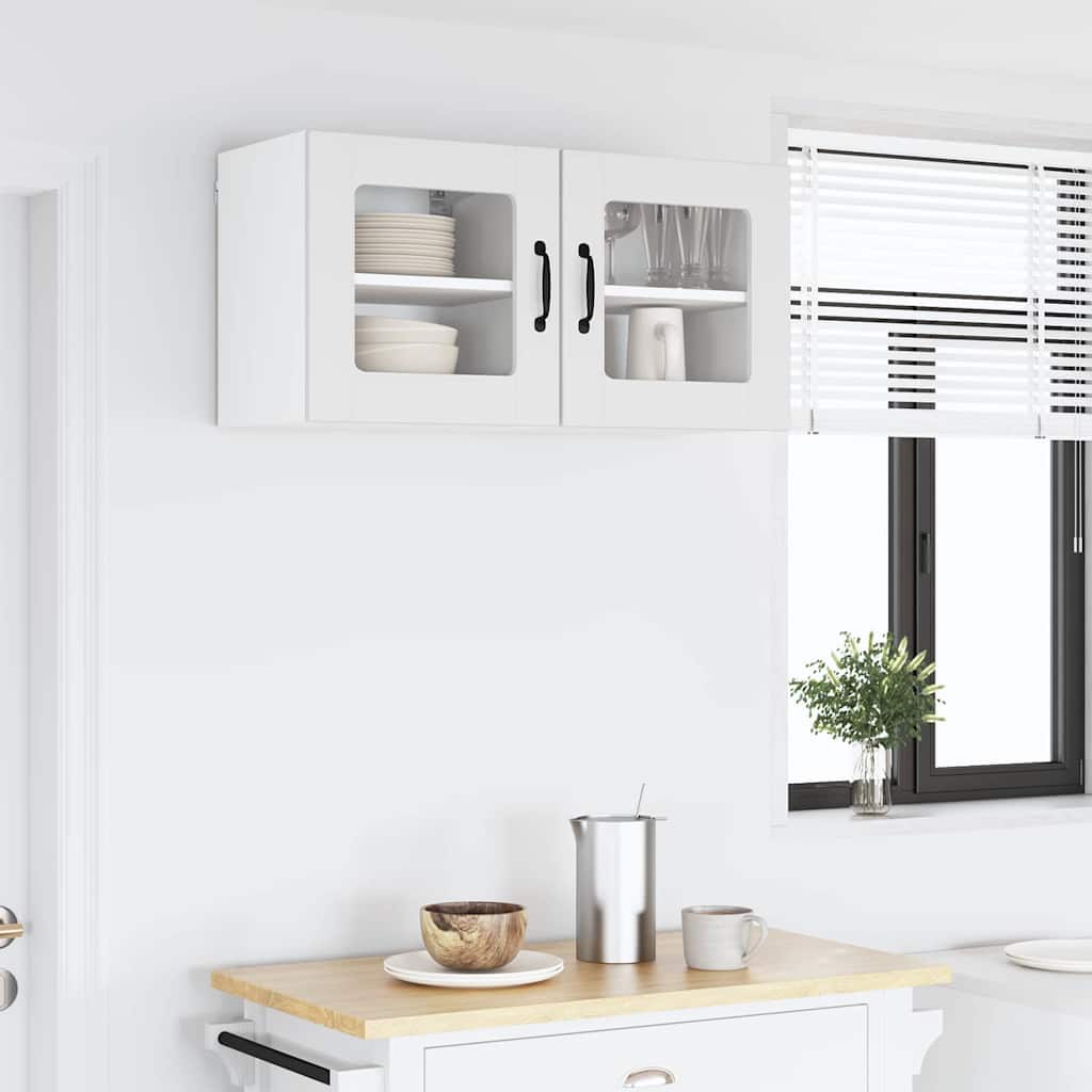 Mobile in vetro da parete LUCCA 2 pcs Bianco 40 x 31 x 40 cm | homemem39