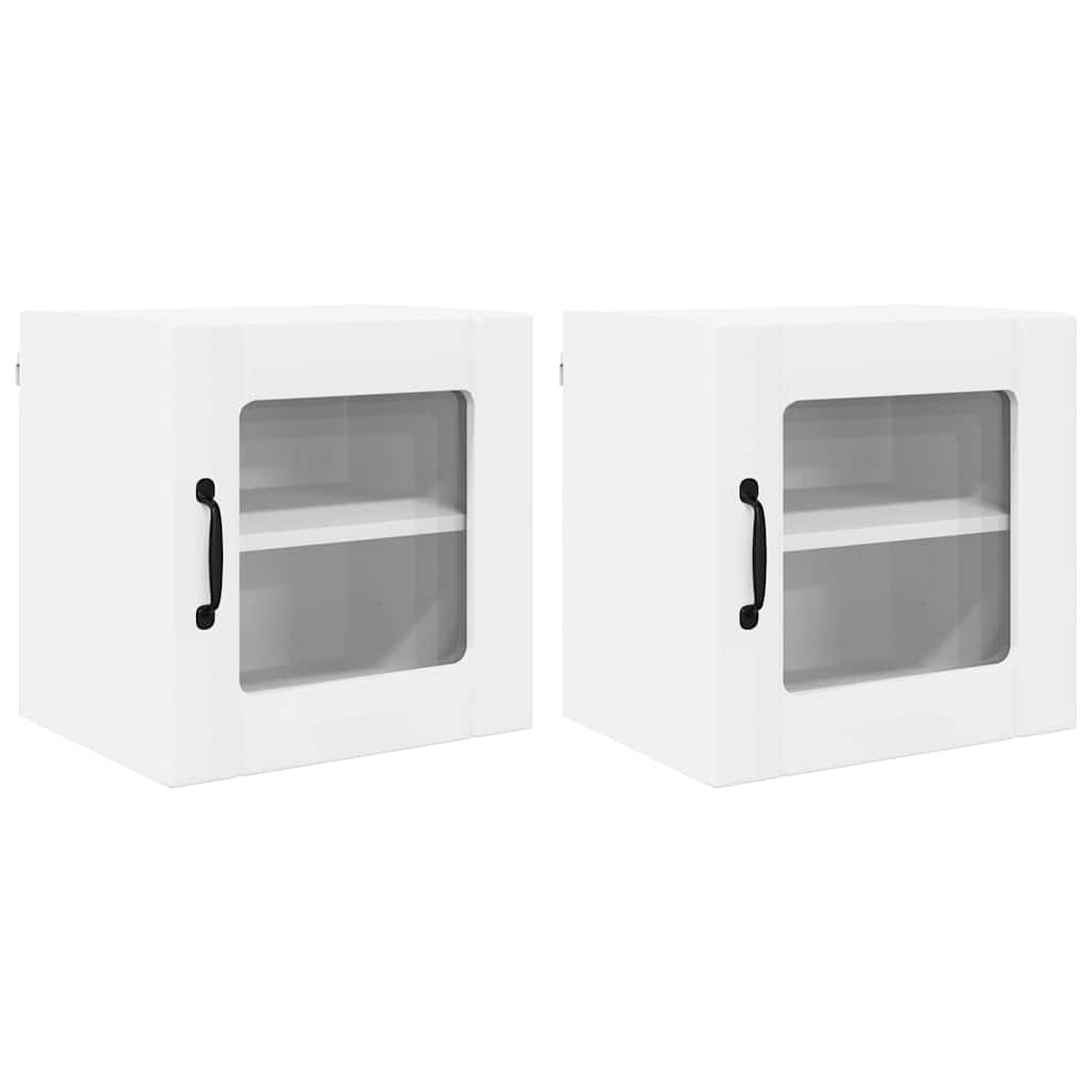 Mobile in vetro da parete LUCCA 2 pcs Bianco 40 x 31 x 40 cm | homemem39