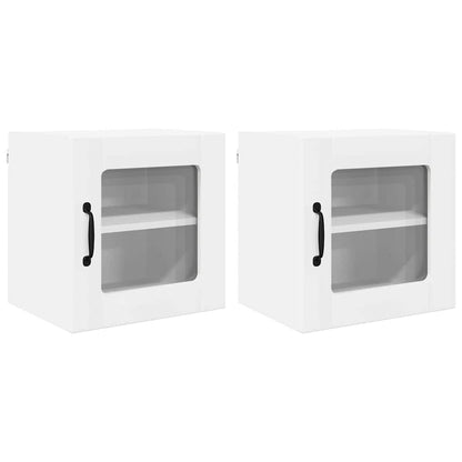 Mobile in vetro da parete LUCCA 2 pcs Bianco 40 x 31 x 40 cm | homemem39