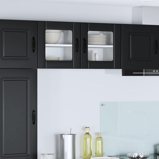 Mobile in vetro da parete LUCCA 2 pcs Nero 40 x 31 x 40 cm | homemem39