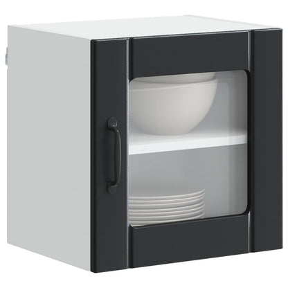 Mobile in vetro da parete LUCCA 2 pcs Nero 40 x 31 x 40 cm | homemem39