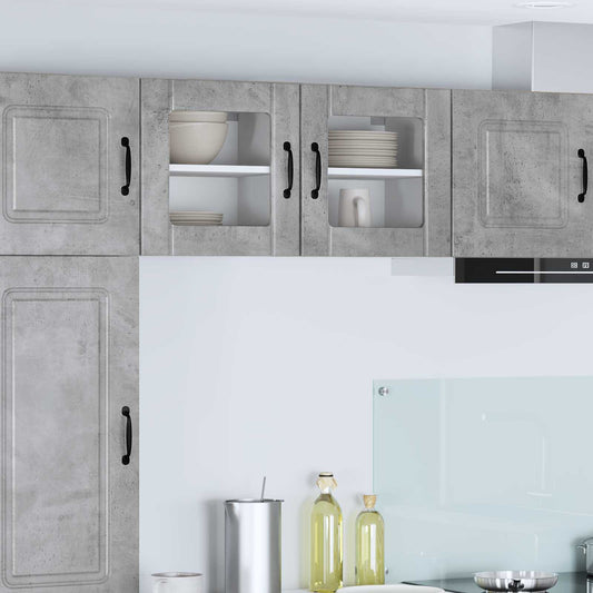 Mobile in vetro da parete LUCCA 2 pcs Grigio Cemento | homemem39